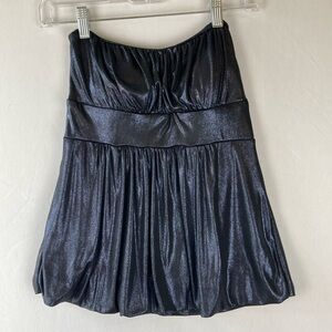 Black shimmery strapless top size medium unknown source.